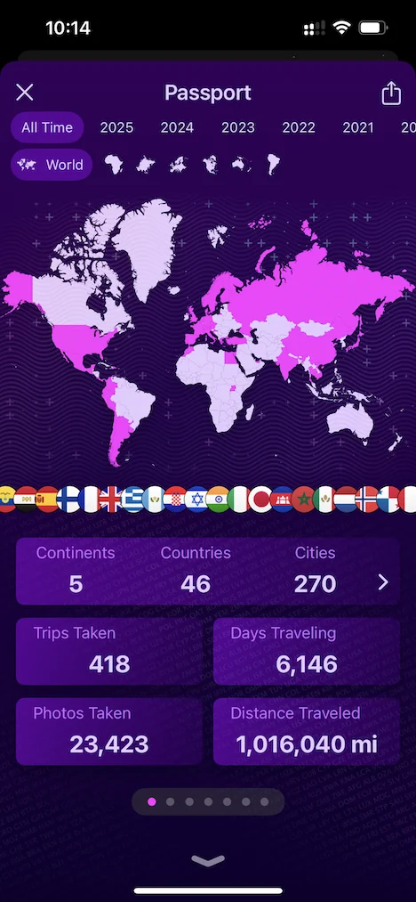 Passport screen in dark mode
