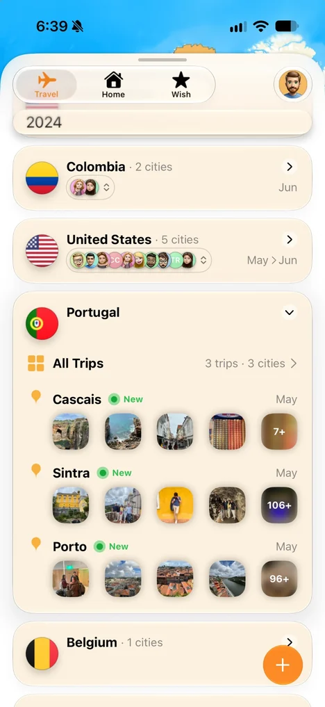 Odyz timeline for 2024: trips to Colombia, the United States and Portugal, with photos from Cascais, Sintra and Porto